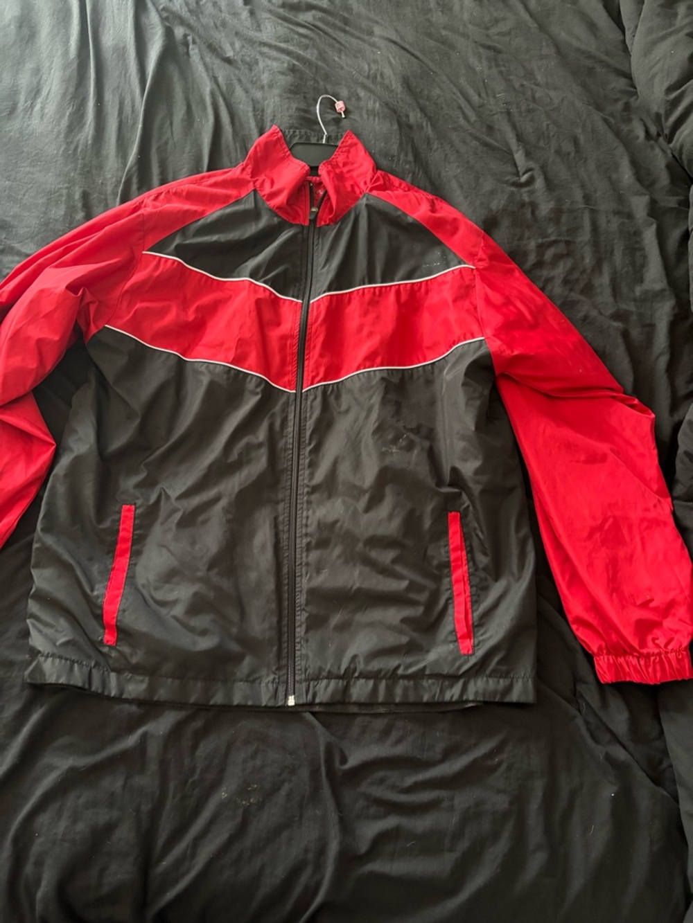 Men's Black & Red Windbreaker Jacket